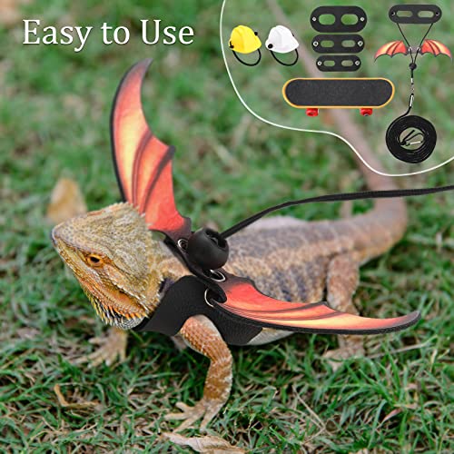 5 Pieces Bearded Dragon Accessories Toy Set Bearded Dragon Leashes and Harnesses S/M/L 3 Size Packed Lizard Harness Mini… - Image 7
