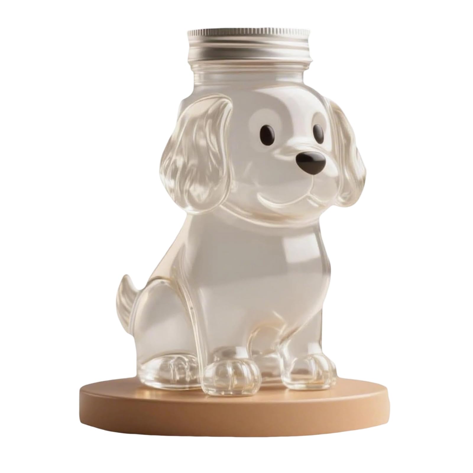 HDOYTXXM Decorative Dog Themed Pet Snacks Dispenser with Sealed Cap, Leakproof Glass for Effortless Maintenance Dog-shaped Transparent Pet Food Jar
