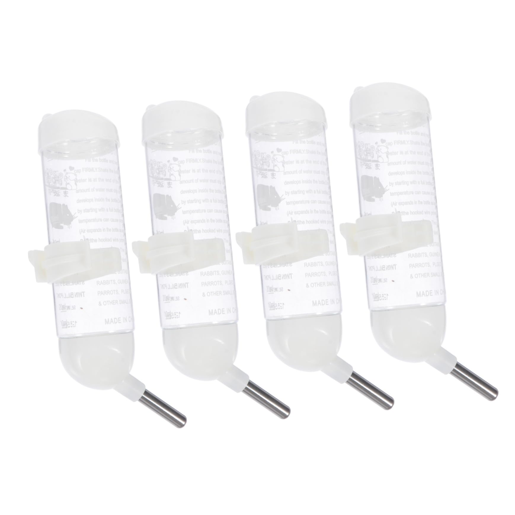 HOLIDYOYO 4-Pack Leakproof Roller Bottle for Pet Water Dispenser for Hamsters Small Animals Easy to Clean Install