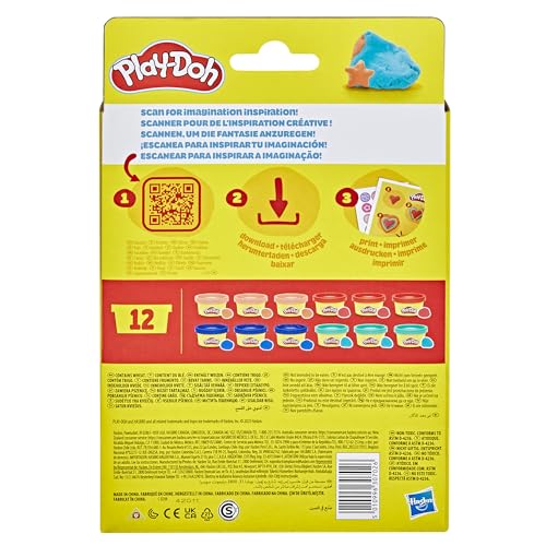 Play-Doh Pack de 12 L'imagination en fête, Coffret de pâte à modeler, Activité manuelle et Jeux créatifs pour enfants, Kit créatif Play-Doh avec accessoires, Activité manuelle pour Noël, Dès 4 ans