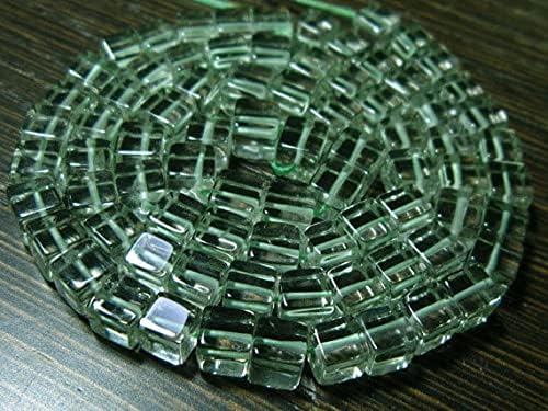 Améthyste verte pierre naturelle forme cube lisse 5mm pour enfilage de perles