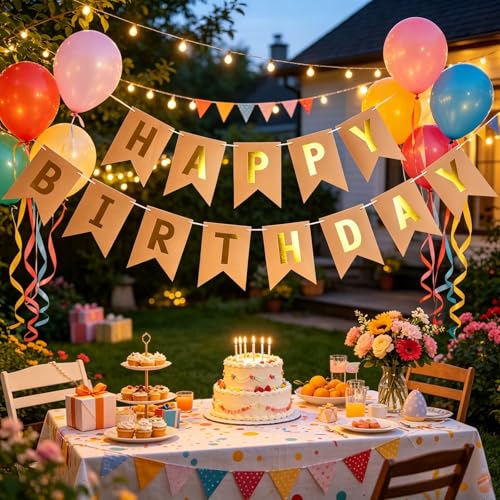 Image of Happy Birthday Banner Birthday Party Supplies (Black 3)