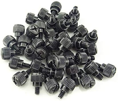Honbay 40PCS 6#-32x5 M3.5 PC Computer Case Thumbscrews Thumb Screws (Black zinc)