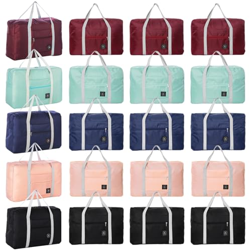 Travel Bag 20 Packes Carry on Luggage Foldable Duffel Bags Sports Gym Bag Weekender Overnight Bags Water Resistant Nylon Travel Duffel for Men Women (5 Colors) - Main Image