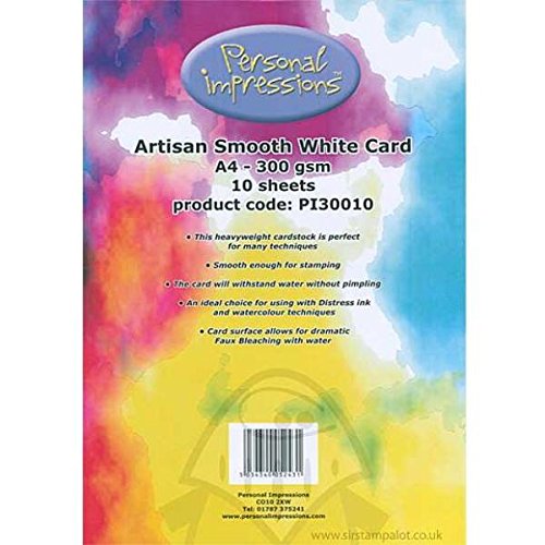 Personal Impressions - Pack de 10 Tarjetas (tamaño A4, 300 g), Color Blanco