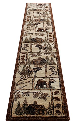 Masadarugsbearcabinmoosearearug2feet4inchx10feet9inchlongrunner  Urban Country Home Decor Masada rugs bear cabin moose area rug 2 feet 4 inch x 10 feet 9 inch long runner  urban country home decor