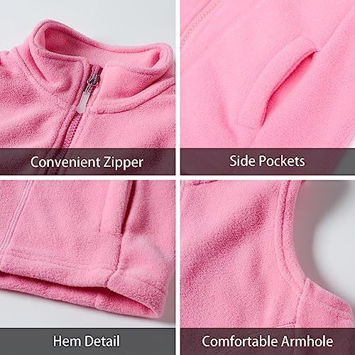 Image of LittleSpring Boys Girls Fleece Vest Sleeveless Jacket Full-Zip Fall Winter Warm Outerwear