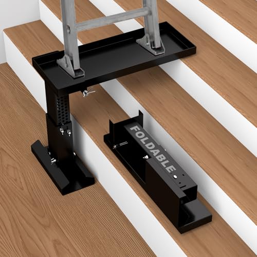 Foldable Heavy Duty Ladder Extender LA1-Adjustable Height 9.13-15 Ladder Leveler for Stair-Ladder Aide-Ladder Leveler for Extension Ladders with 20x7.5 Platform-Non-Slip Mat-Holds up to 880lbs