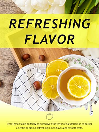 Image of TeeLux Decaf Lemon Green Tea Bags, Smooth & Refreshing Taste, 100 Count