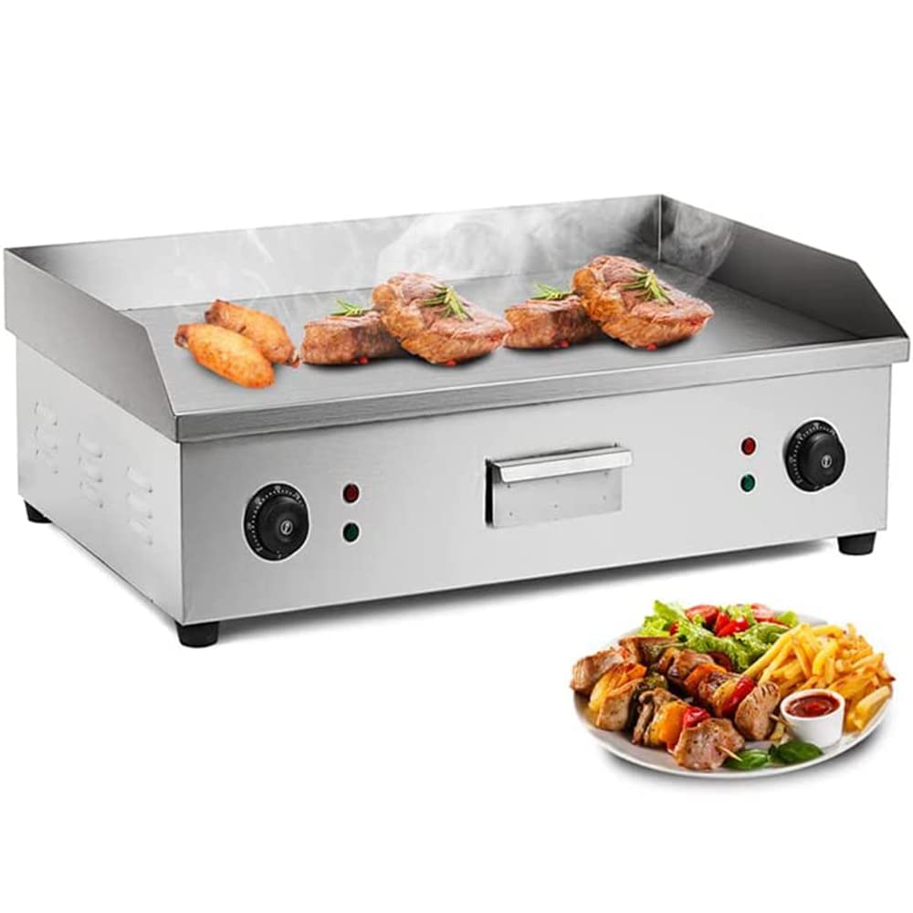 MYUYEE Commercial Electric Frying Pan, Flat Pan Steak Fried Rice Teppanyaki, with 50-300 ℃ Adjustable Thermostatic Control, Used in Kitchen And Dining Room