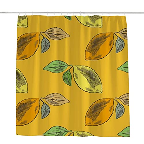 Rideau de douche de qualité supérieure en polyester jaune citron durable CHEHONG - 2