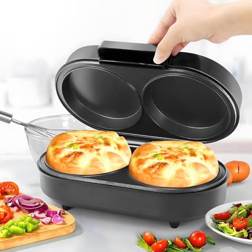 Machine omelette XL double plaques profondes antiadhésives faciles à nettoyer
