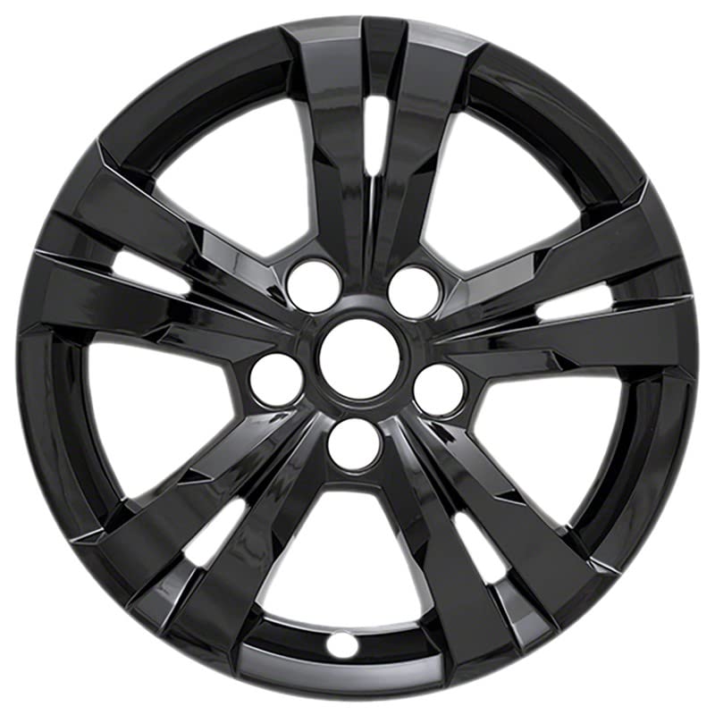 OxGord 17 inch Wheel Skins for 2010-2017 Chevy Equinox LS (Set of 4) Impostor Wheel Covers, Gloss Black ABS Wheels- Auto Tire Replacement Exterior Cover