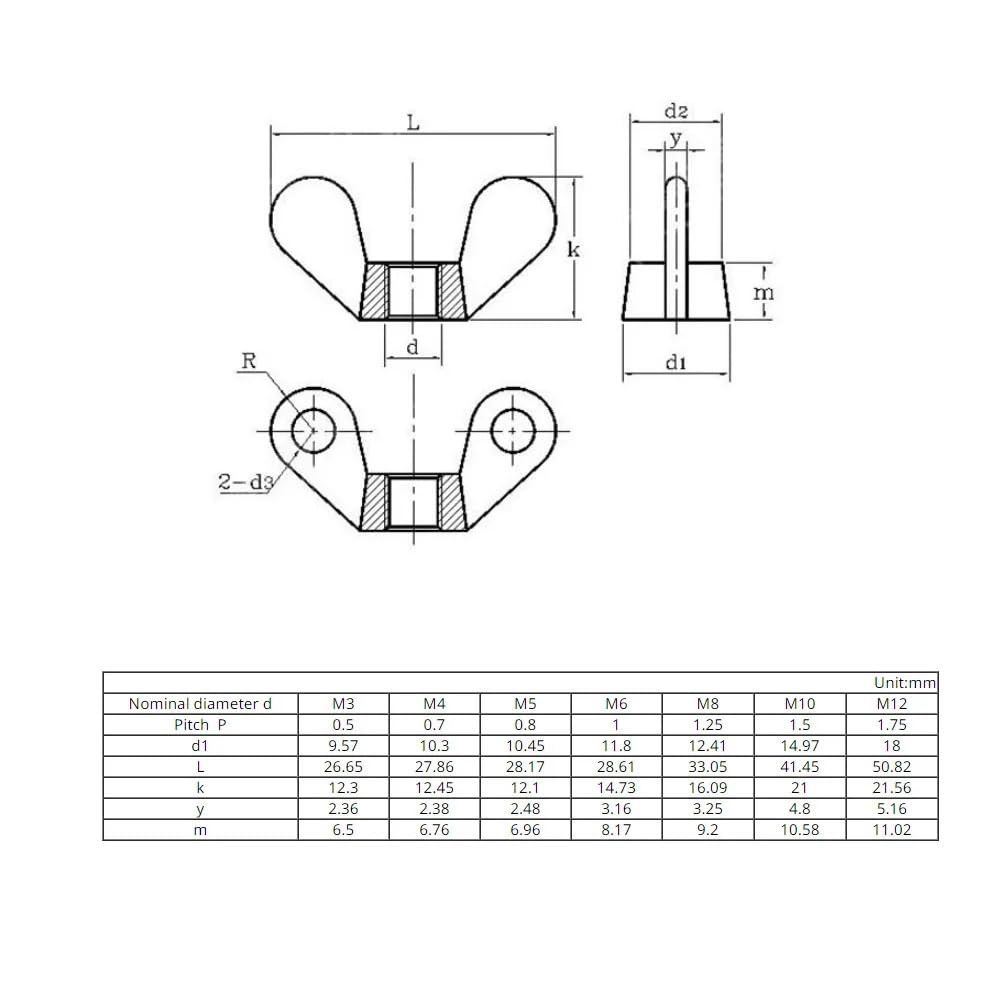 Tuercas De Mariposa Tuercas de mariposa latón, 2 a 30 unidades, for tornillos/pernos M3, M4, M5, M6, M8, M10 y M12(30 pieces,M12)