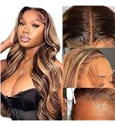 13x6 Lace Front Wigs Human Hair Wigs for Black Women, 4T4/27 Blonde Highlights 13x6 HD Lace Front...