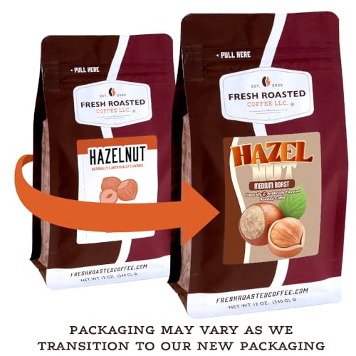 Image of Fresh Roasted Coffee, Hazelnut Flavored Drip Ground Coffee, Medium Roast, Kosher, 2 lb (32 oz)