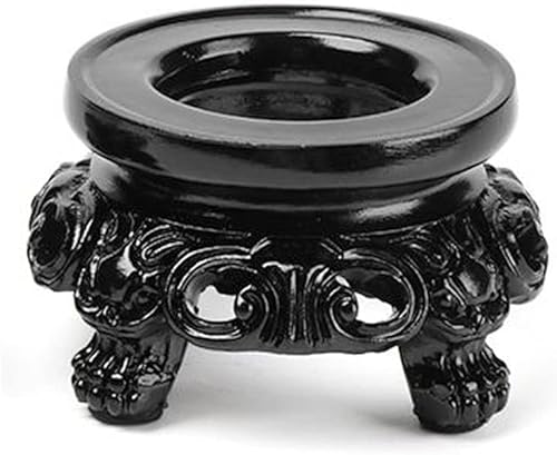 Pedestal de esfera de resina negra, soporte de globo de asiento fijo, soporte de exhibición decorativo hueco, adorno de escritorio con base de bola