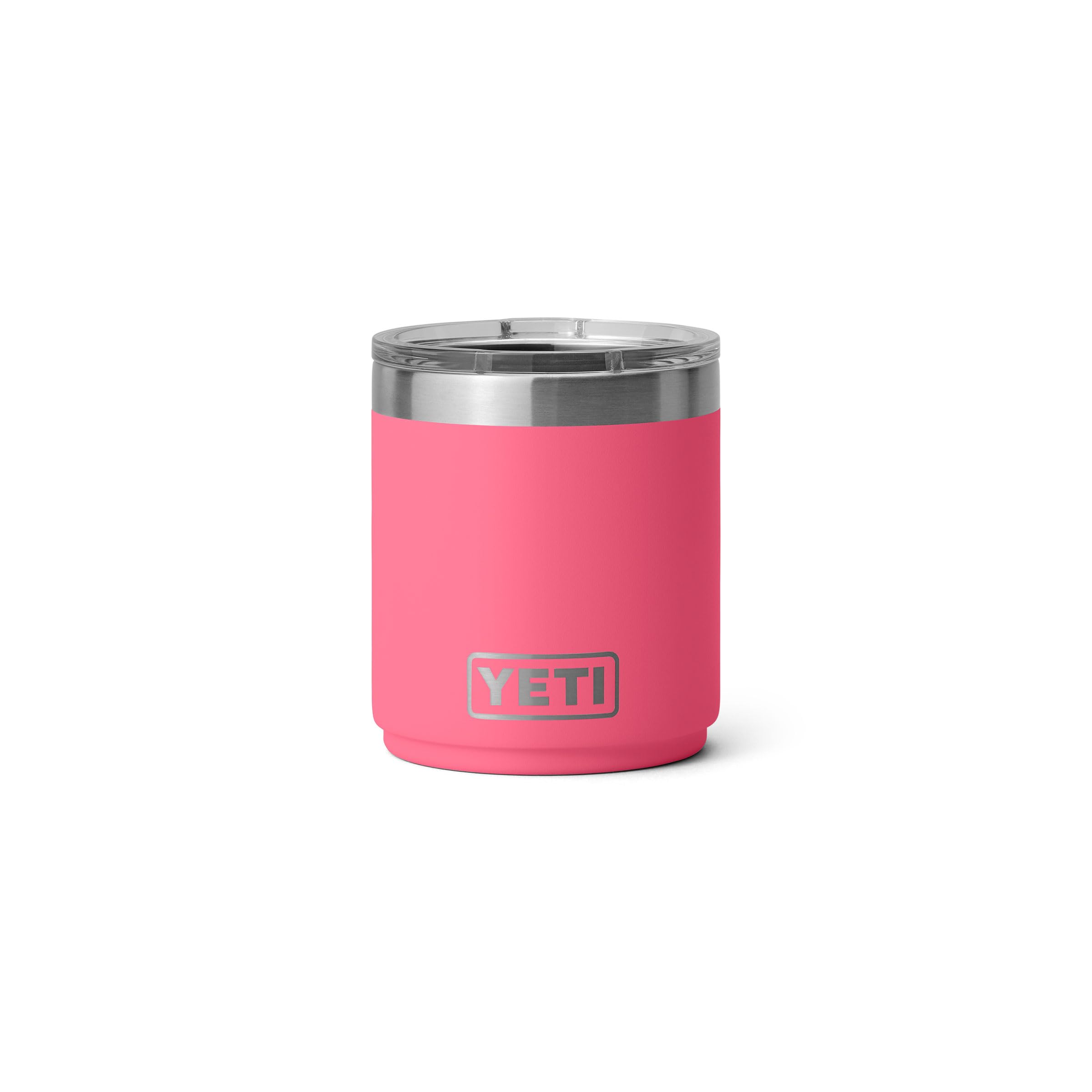 Rambler 10 oz Ceramic Lined Lowball 2.0, Vacuum Insulated with MagSlider Lid, Tropical Pink