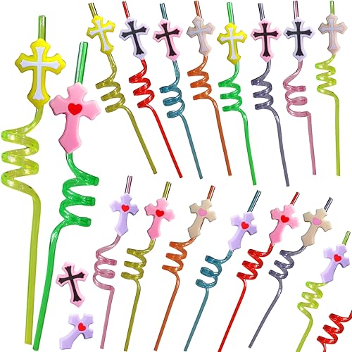 Roaqua Kreuz Strohhalme, 20 Stück, Bunt