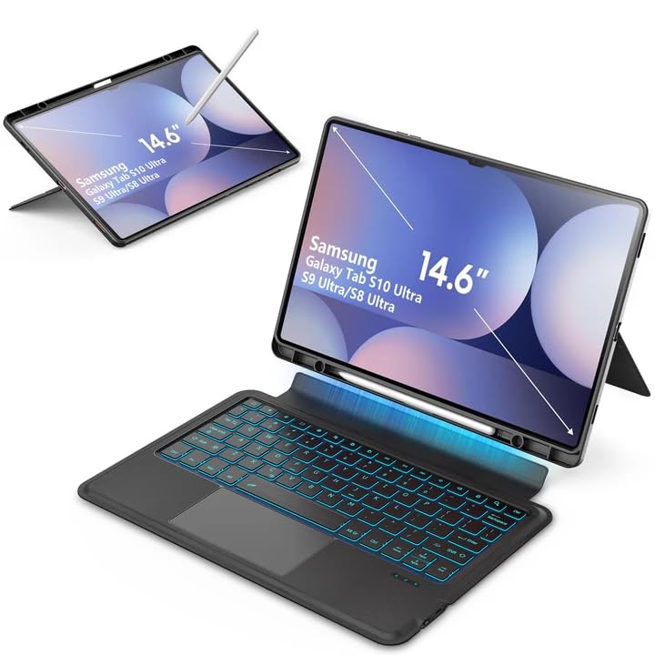 Clavier Samsung Galaxy Tab S10 Ultra pour travailler en déplacement avec étui tactile 14.6