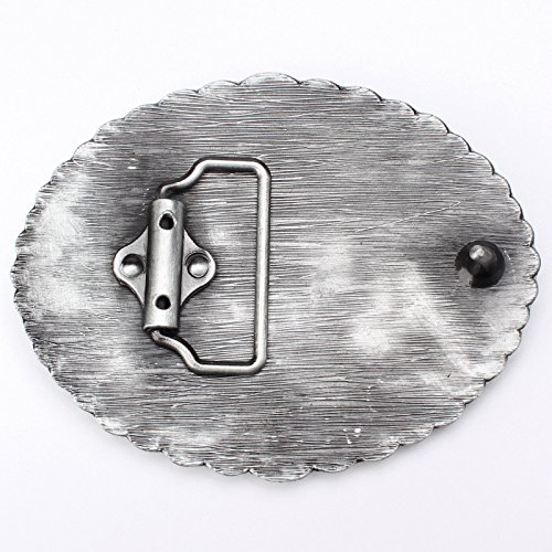 Oyster-Buckle Christian Cowboy Praying to the Cross with Horse Belt Buckle
