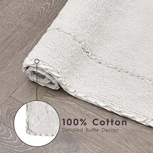 Tapis de bain Laura Ashley en coton blanc pour sortie de douche