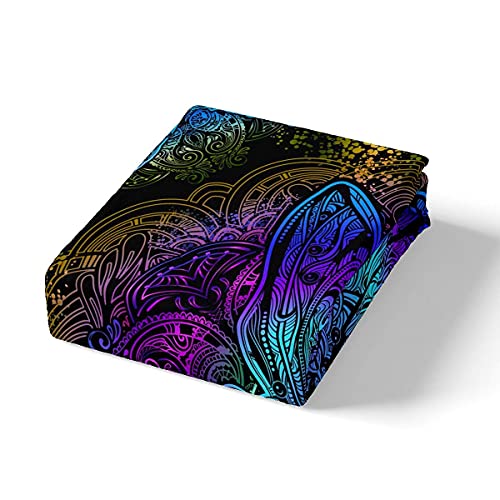 Homewish Bohemian Dragonfly Comforter Cover King Size Mandala Paisley Bedding Set Purple Dragonfly Duvet Cover Tie Dye Trippy Gypsy Iridescent Chic Hippie Quilt Cover Decor 3 Pcs - Image 2