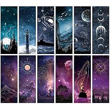 Anseal Cool Space Starry Night Bookmark, Bookmarks for Book Lovers, Bulk Bookmarks for Men, Unique Book Mark for Boys, Girls, Students, Classroom Gifts, School Prize, Reading Present