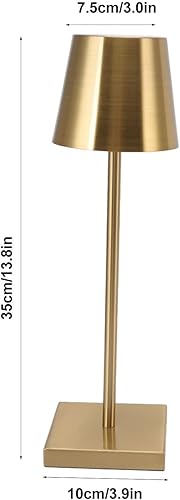 Miniatura 2 de TOPINCN Lámpara de mesa lámpara de mesa LED de alto brillo regulable moderna simple recargable inalámbrica para bar de restaurante dorado