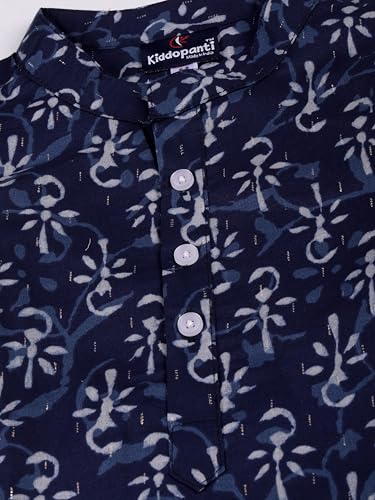 Image of KiddoPanti Boys 100% Cotton Ethnic Motif Printed Short Length Kurta