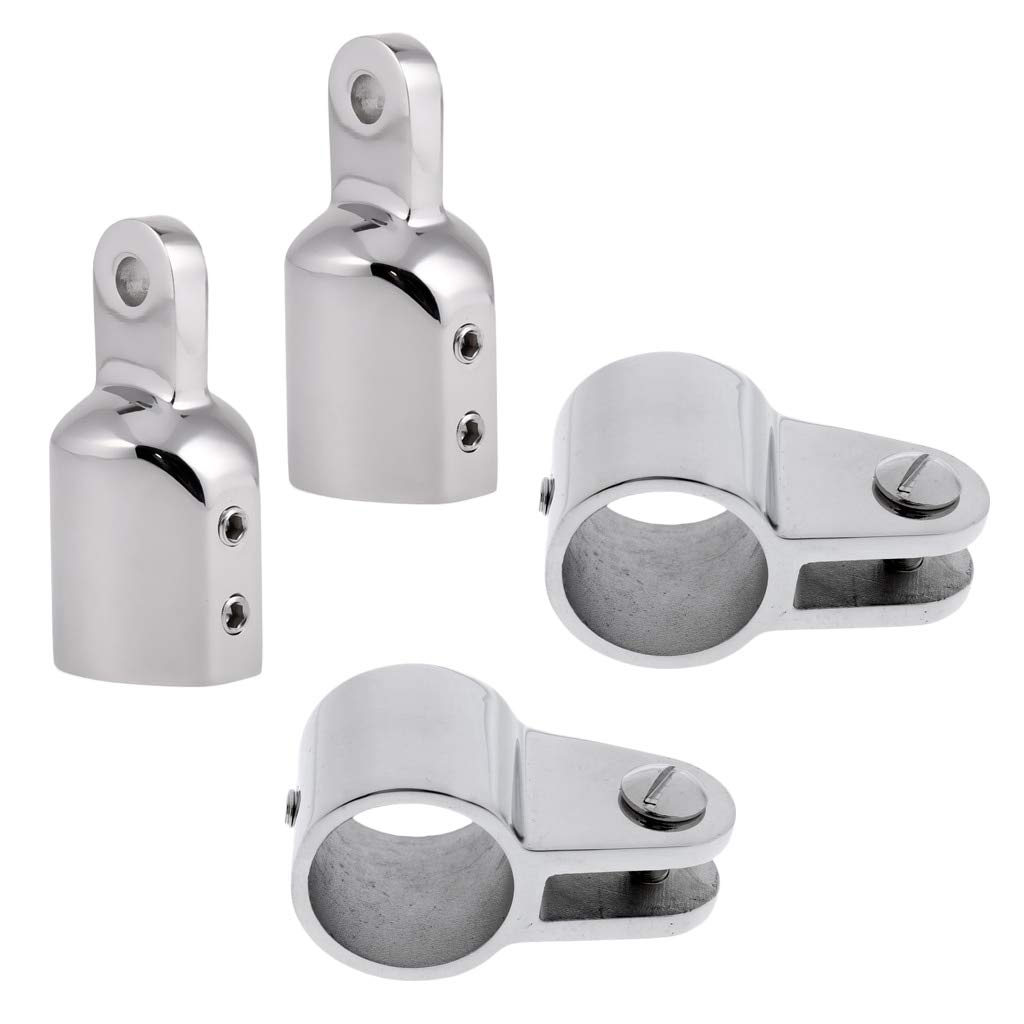 Buy 316 Stainless Steel 2Pcs 1'' Pipe Eye End Cap + 2Pcs Clamp Jaw