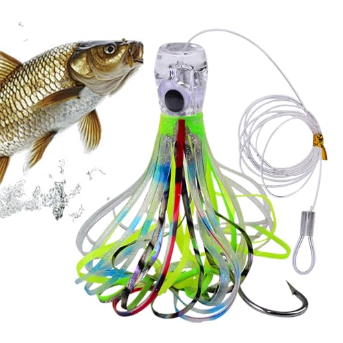 Señuelos de Cola para Agua Salada, cebos para Peces de Agua Salada y señuelos de Trucha – Señuelo Flexible bajo Realista para Perca marigane Gato Kayak Surf Mosca Hielo