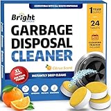 Garbage Disposal Cleaner and Deodorizer Tablets - 24 Pack, XL Citrus Foaming Tablet for Kitchen Sink Freshener, Drain Cleaner & Odor Eliminator - 1 Year of Sink Cleaning Supply