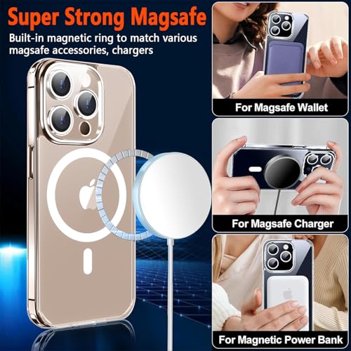 Image of Magnetic for iPhone 16 Pro Clear Case with Privacy Screen Protector & Full Camera Cover,[Non-Yellowing] Shockproof Clear Phone Case with MagSafe Women Girls for iPhone 16Pro 6.3 inch