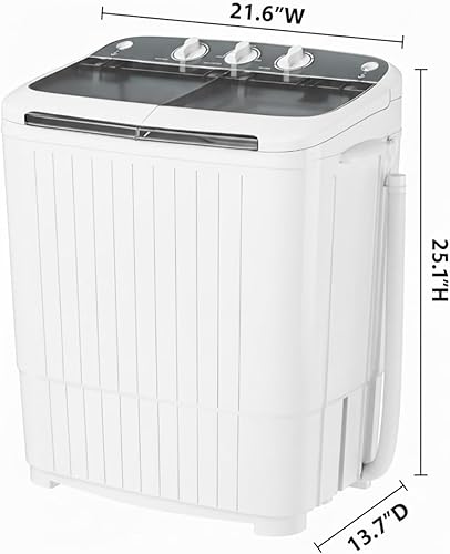 Miniatura 3 de Lavadora portátil, capacidad de 18 libras, lavadora y secadora combinada para hogares y apartamentos, lavadora de lavandería de doble tina con ciclo
