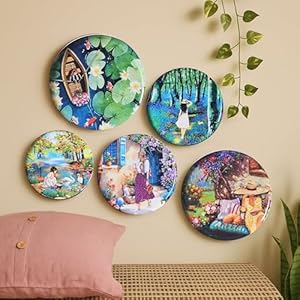 RITUALISTIC Slice of Life Iron Wall Art Plates – Set of 5 Decorative Plates | Contemporary Metal Wall Decor | Modern Wall Hanging for Living Room, Bedroom & Home Interiors
