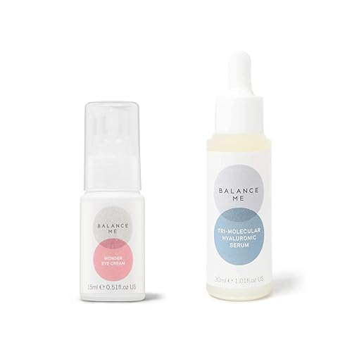Balance Me Ácido hialurónico Hit Eyes and Face Duo - Crema para ojos Wonder y suero hialurónico trimolecular - Vegano y libre de crueldad -