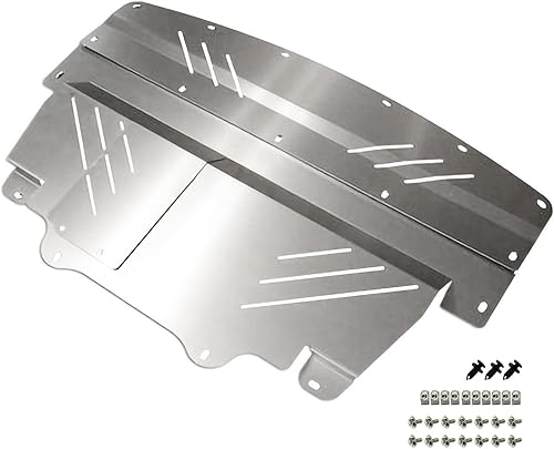 Miniatura 2 de LOSTAR Protector de protección contra salpicaduras delantero inferior de aluminio plateado para Infi-niti 2007-2008 G35X, 2008-2014 G37X, 2014-2015