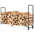 Rocky Mountain Goods 8 ft Firewood Rack - Outdoor/Indoor - Wood Storage Firewood Holder - Heavy Duty Steel Log Rack - Easy Install in Minutes - Included Hardware - Keeps Firewood Up and Dry