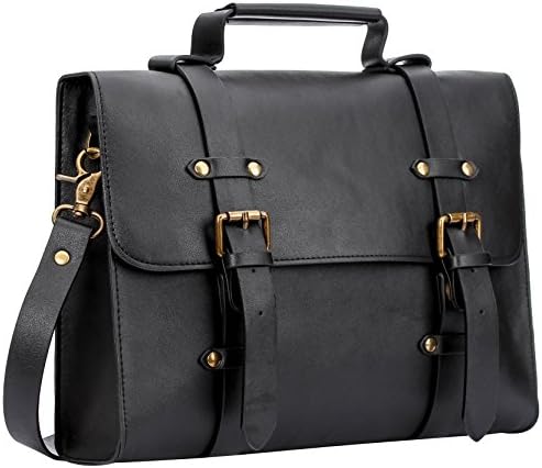 Solemate Women Ladies Laptop Bag Briefcase Crossbody Messenger Bags Satchel Purse Handbag (12.2 inch, Black)