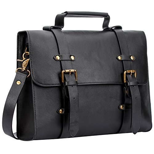 Crossbody Purse Handbag Messenger Bags Vintage Saddle Satchel Bag Buckle Magnetic Closure Adjustable Strap Handbags (Large, Black)