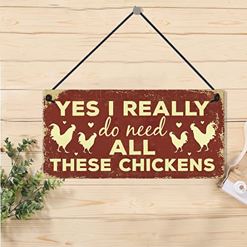 Dadaly Decor Chicken Signs "I Do Need Chicken Lover", lustiges Schild für Zuhause, Garten, Hühnerstall, Hühnerstall, Dekoration, 12,7 x 25,4 cm, wasserdicht – Bild 3