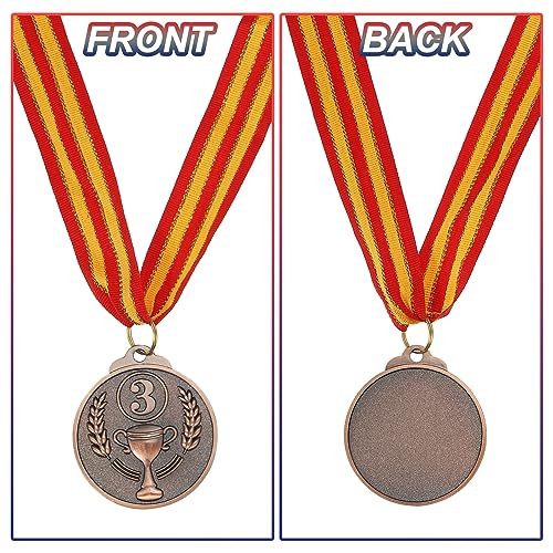 PATIKIL 2 Inch Bronze Award Metals, 6 Pieces Style Award Medals 3rd Prize with Neck Ribbon for Games Sports Competitions - Image 4