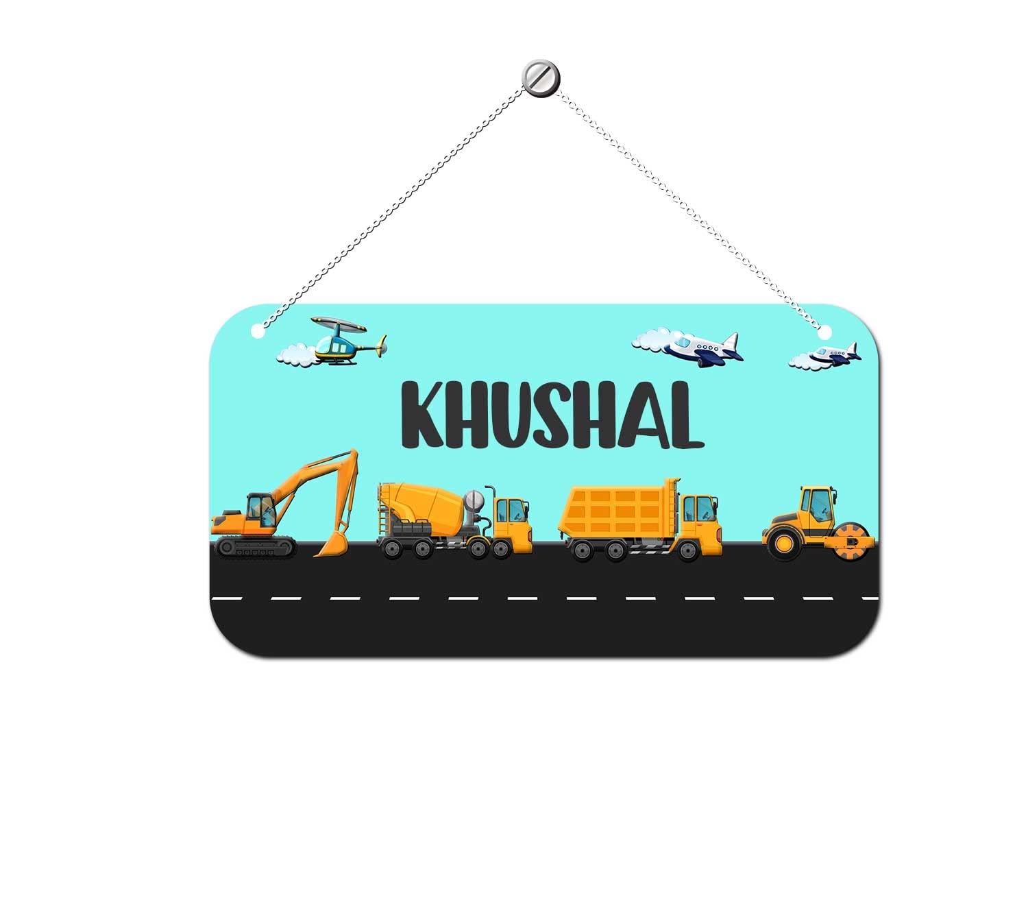 ASHVAH Personalized Room/ Door Kids Name Plate Wall / Door Sign Kids Room Décor- Size :- 28 x 14 cm, Name - Khushal