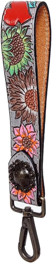American Darling Hand Tooled Genuine Leather Handle Strap for Wristlet Bag Phone Wrist Keychain Wallet Purse Clutch Cellphone