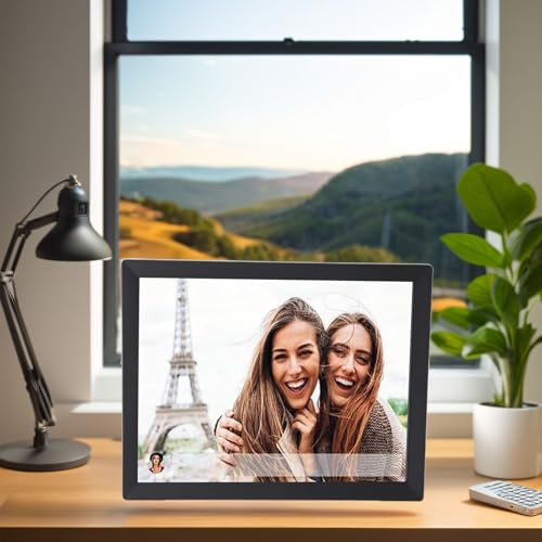 Porta-retratos Eletrônico Inteligente WiFi, Tela Sensível Ao Toque HD Com Rotação Automática de 15 E