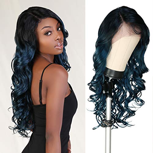 The Stylist HD LACE Front Wig Loose Wave 13X6 Deep Transparent Lace Frontal Wigs 27 Inch Human Hair Master Blend Swiss Lace Curly Long Wig - Bella (27Inch (Brown HD Lace), OET1B/FOREST GREEN)
