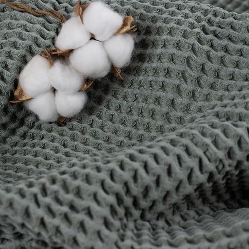 PÜSKÜL Natural 100% Algodón Turco Manta Waffle (Tamaño Throw 60x67 pulg) miniatura 3