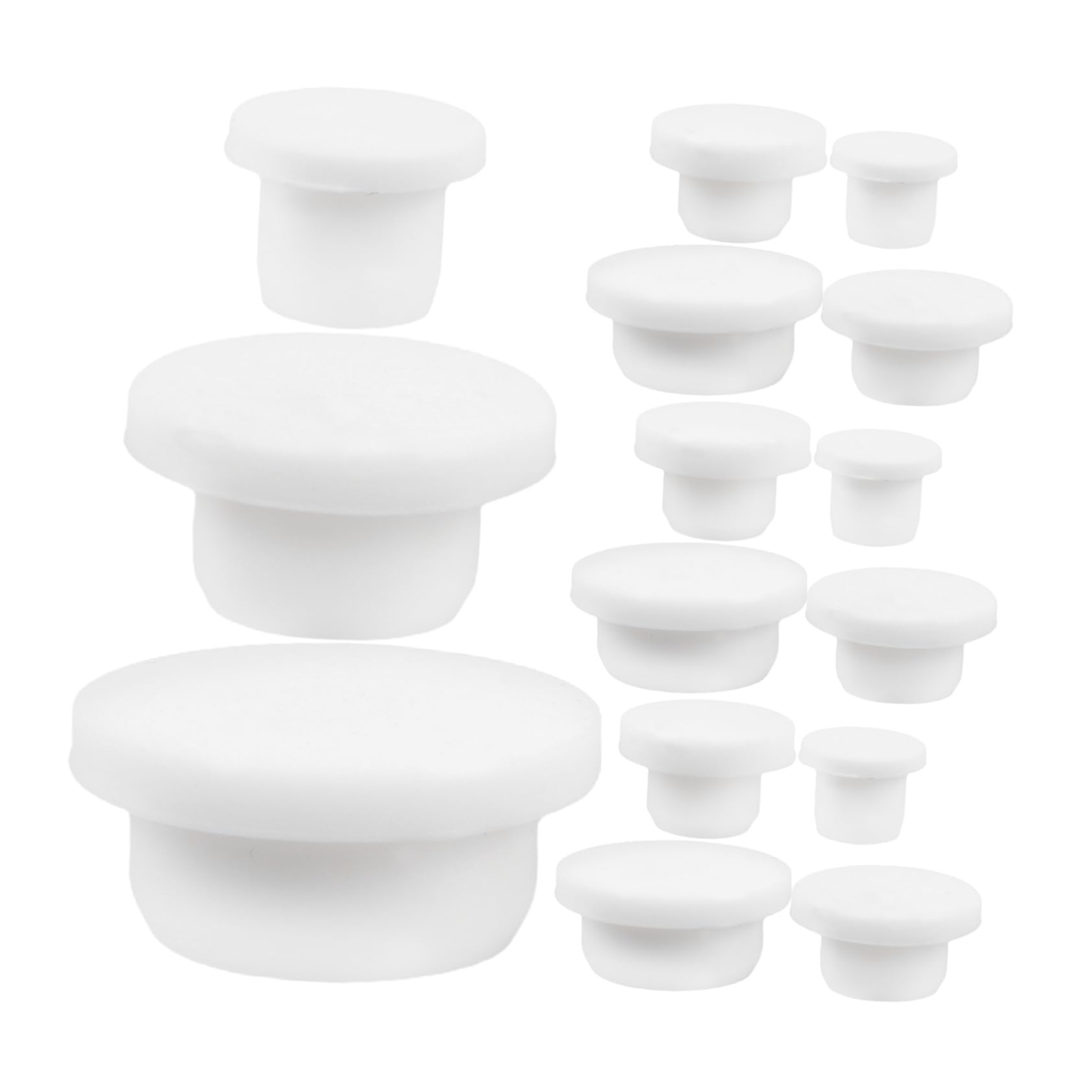 24Pcs Bath Tub Silicone Stoppers Reusable White Drain Plugs for Covers for Bathtub Drainage