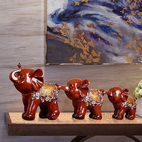 3 éléphants résine CNCNSH objet déco salon rouge
